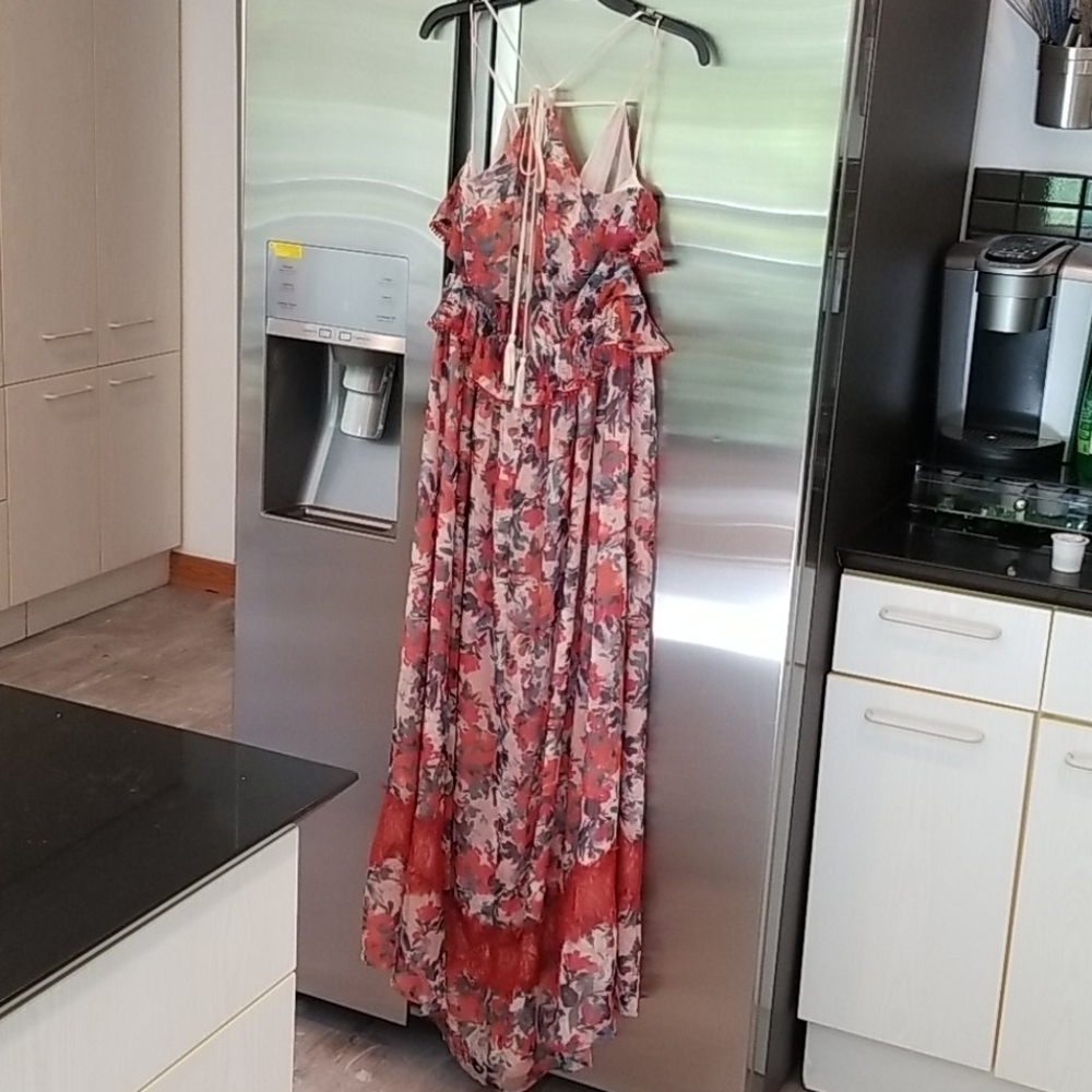 💕ADELYN RAE💕 Boho Pattern Ruffle Maxi Dress - Picture 6 of 12